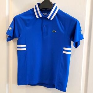 Boys Lacoste Polos Shirt, Size 10, Blue and White